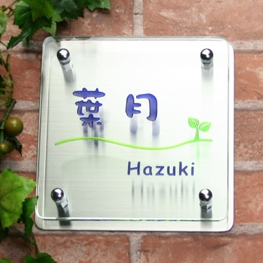 表札GHO-G-HAZUKI-S170-S「正方形170クリア(ステン...