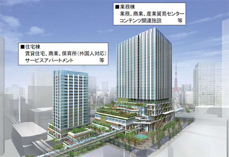 【開発】竹芝の都有地に延べ床10万m2超の複合施設、東急不など | 日...