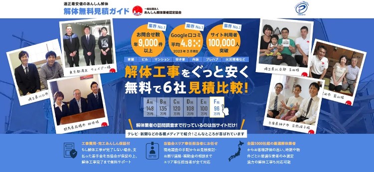 あんしん解体業者認定協会「解体無料見積ガイド」の口コミ評判は?|リフォ...