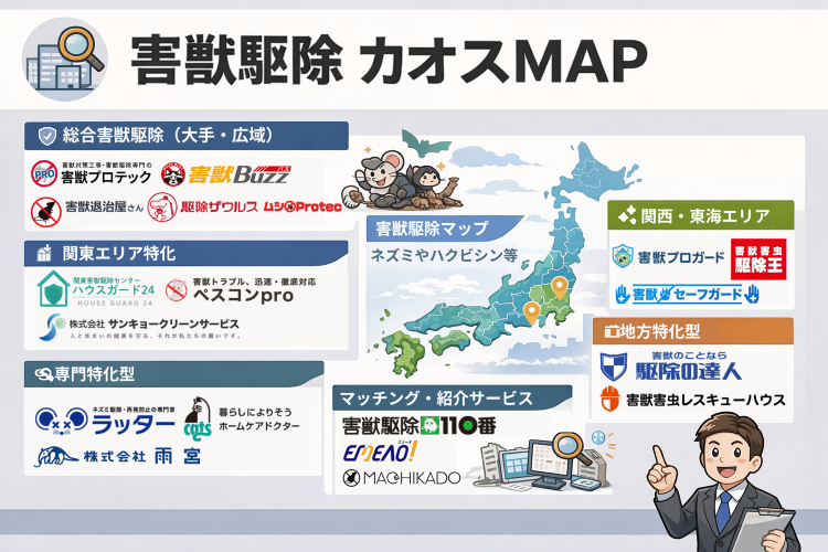 害獣駆除業者おすすめマップ!対応害獣の種類やエリアで簡単比較 | 外構...