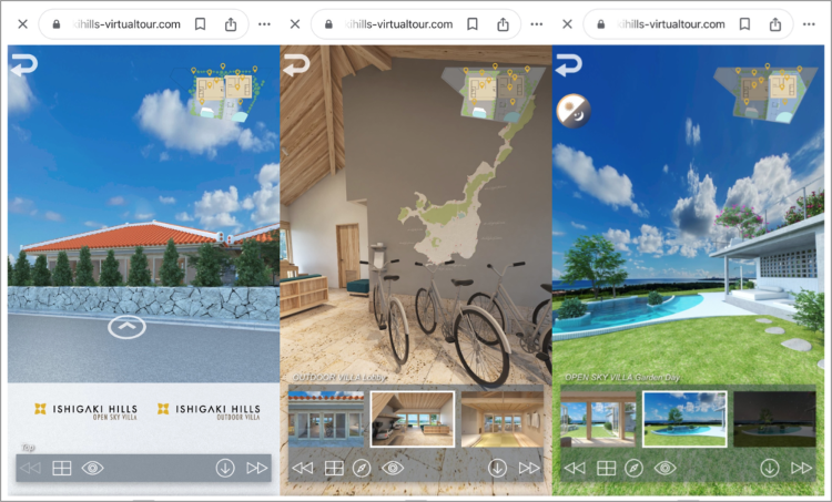 バーチャルツアーサイト「バーチャル石垣ヒルズ®」の制作会社として弊社関...