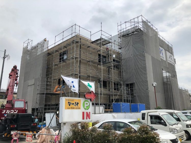 足場一部解体 - 岡山の店舗デザイン・住宅設計 | 青木建築設計事務所