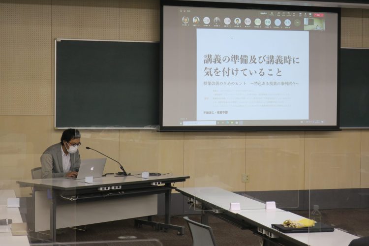 本学優秀教員として表彰された不破正仁准教授が自身の授業の取り組みについ...