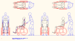 人物モデル化 介助人有り車椅子用 DXF | CAD-DATA.com