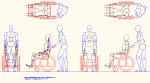 人物モデル化 介助人有り車椅子用 JWW | CAD-DATA.com