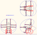 人物モデル化 車椅子での腕の動作範囲表示 DXF | CAD-DATA...