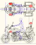 CB1300P 白バイ(平面 左側面) MPZ | CAD-DATA....