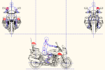 CB1300P 白バイ(右側面 正面 後面) JWW | CAD-DA...