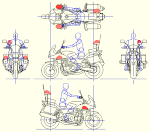 CB1300P 白バイ 点景・計画用 JWW | CAD-DATA.c...