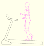 ランニングマシーン 人物女性 側面のみ DXF | CAD-DATA....