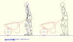 人物モデル化 一輪車 3才で作業をする男性 DXF | CAD-DAT...