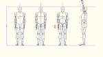 人物モデル化 成人男性(正面 側面立ち)? DXF | CAD-DAT...