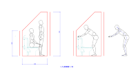 人物モデル化 階段下等の狭小トイレの動作検討 MPZ | CAD-DA...