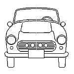 自動車正面(CAD添景図) | CAD-DATA.com