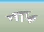 テーブルセット CADデータ(skp)|Free CAD Data D...