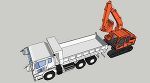 0.45バックホー・11tダンプ(カラー) | CAD-DATA.co...