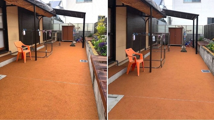 ペット犬の安全に配慮した庭舗装の工事【ドッグランの施工例】