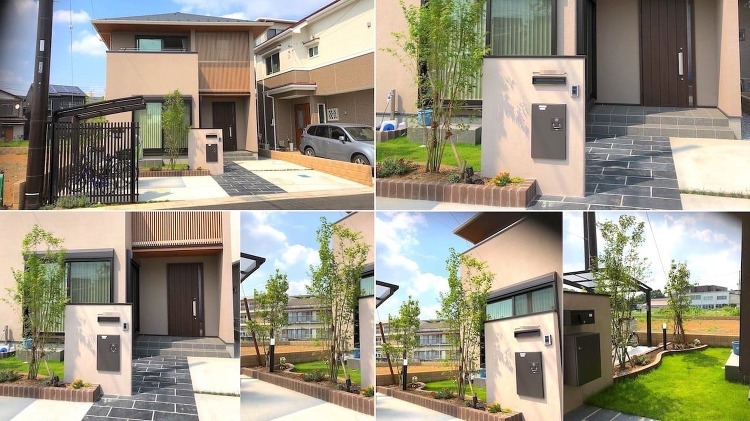 和モダンの外構工事とおしゃれな家【アイキャッチに庭木とフェンスを設置し...