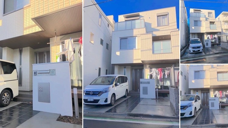 ヘーベルハウスの新築エクステリア工事【宅配ボックスを門柱に設置した施工...