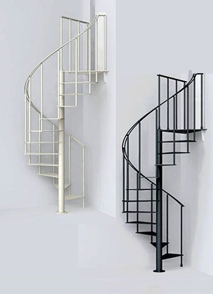 屋内用スチール螺旋階段キット 黒・白 イタリア SL-WDP1