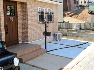 船橋市でのアプローチリフォーム工事 | いしざき社長の庭ブログ