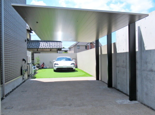 松戸市でのカーポートSC×宅配ボックス工事 | いしざき社長の庭ブログ