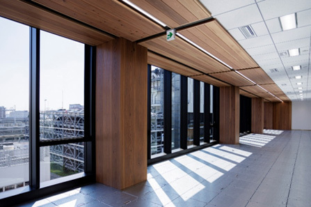 無垢の杉材を用いた木質耐火被覆工法「Tie-KaSOLID?」を実適用...