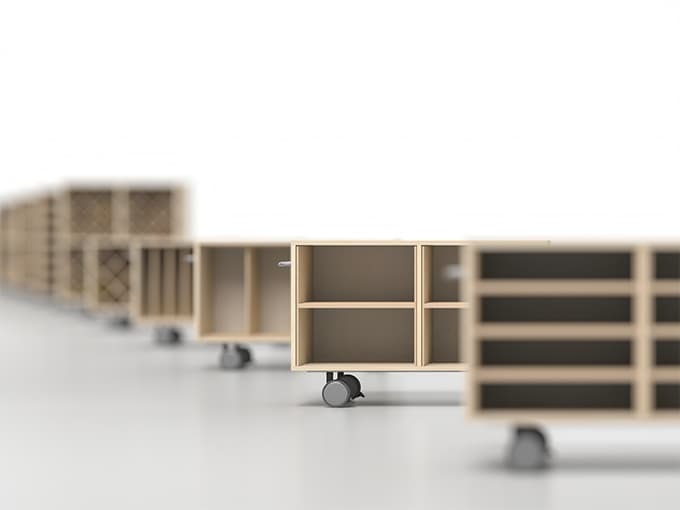 キャスター付き A4書類・ファイル収納ラック 2段 |キャスター付き収...