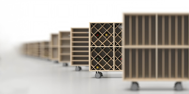 Storage Cart キャスター付き収納カート パーティションイン...