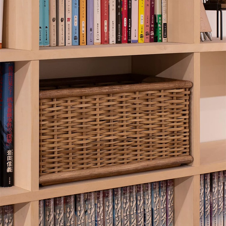 竹ひご（ラタン）収納 | Shelf 壁一面の本棚 | margher...
