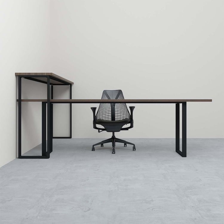 穴熊囲いに配置する ラバーウッド（ブラウン）BASE デスクの組み合わ...