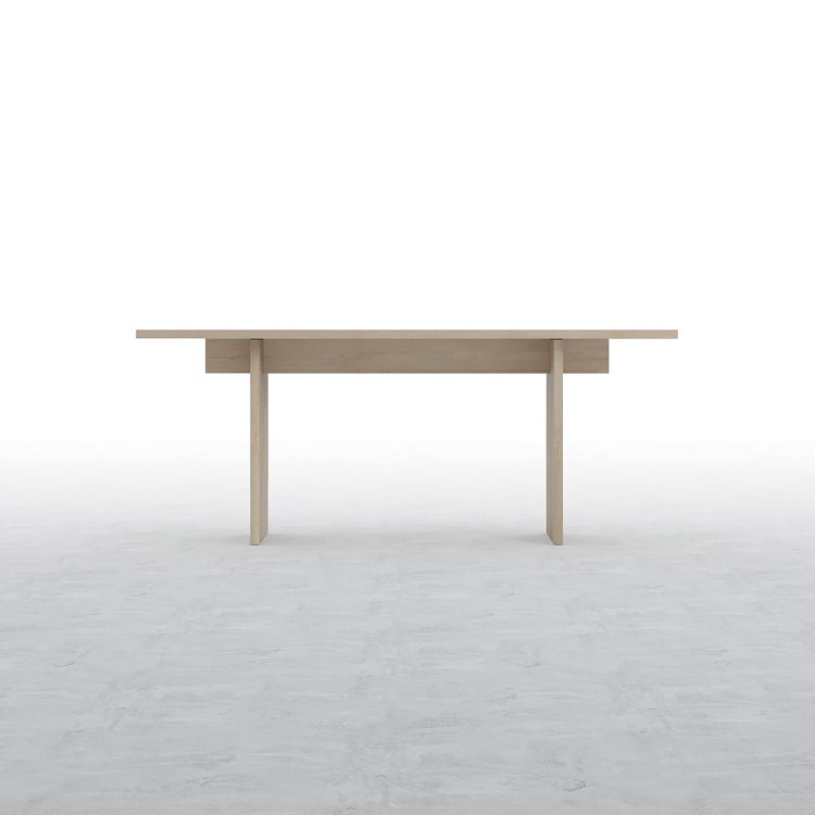 コンソールデスク 木製脚 幅1800×奥行450? ラバーウッド（クリ...