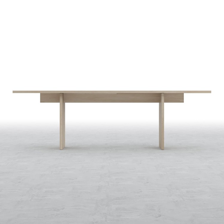 コンソールデスク 木製脚 幅2400×奥行450? ラバーウッド(クリ...