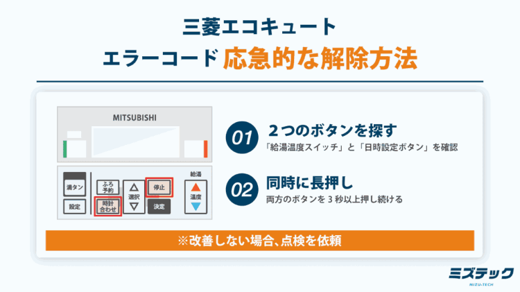 三菱エコキュートのエラーコード一覧|解除のやり方と故障と思った時の対処...