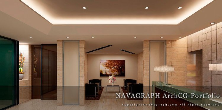 フォトリアルCG | エントランスホール 建築パース | NAVAGR...