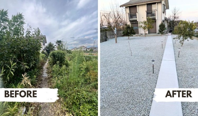 奈良市の庭リフォーム|雑草対策で笹を駆除し草刈りの負担を減らした施工事...