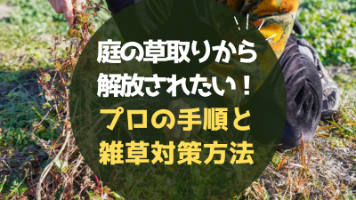 庭の草取りから解放されたい!防草シートで根絶!プロの手順と雑草対策方法