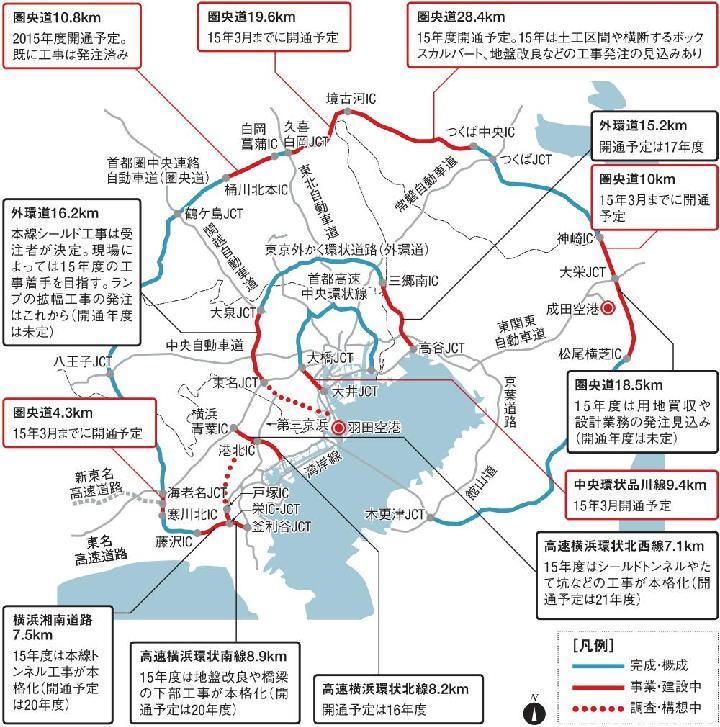 首都圏3環状道路、開通ラッシュで変わる交通 | 日経クロステック(xT...