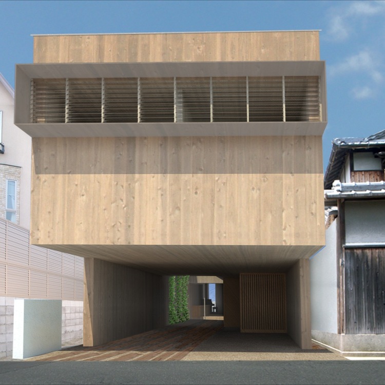 スギボックス・杉板と中庭のある家|水谷嘉信建築設計事務所|中庭のある家...
