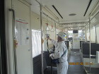 光触媒施工事例 電車内抗菌・抗ウイルス対策